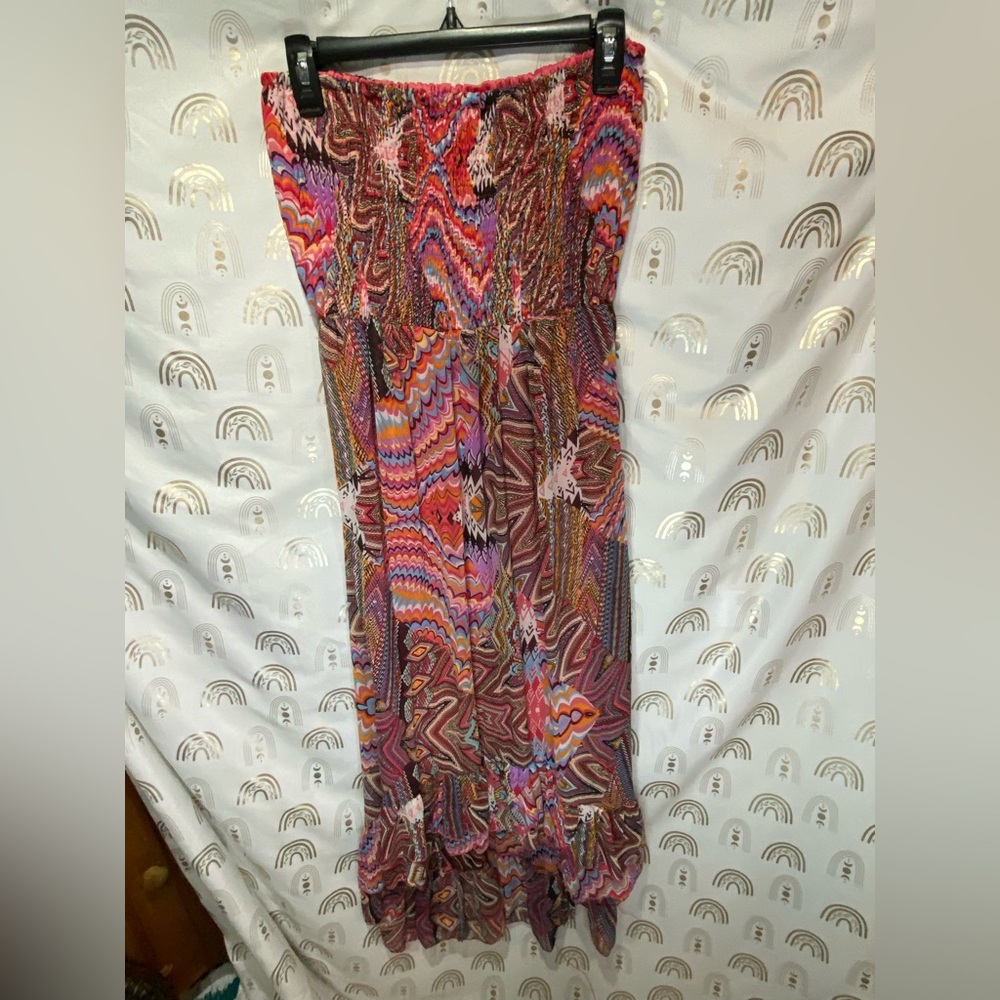 Fun & Flirt Vibrant Maxi Skirt with Zigzag Pattern